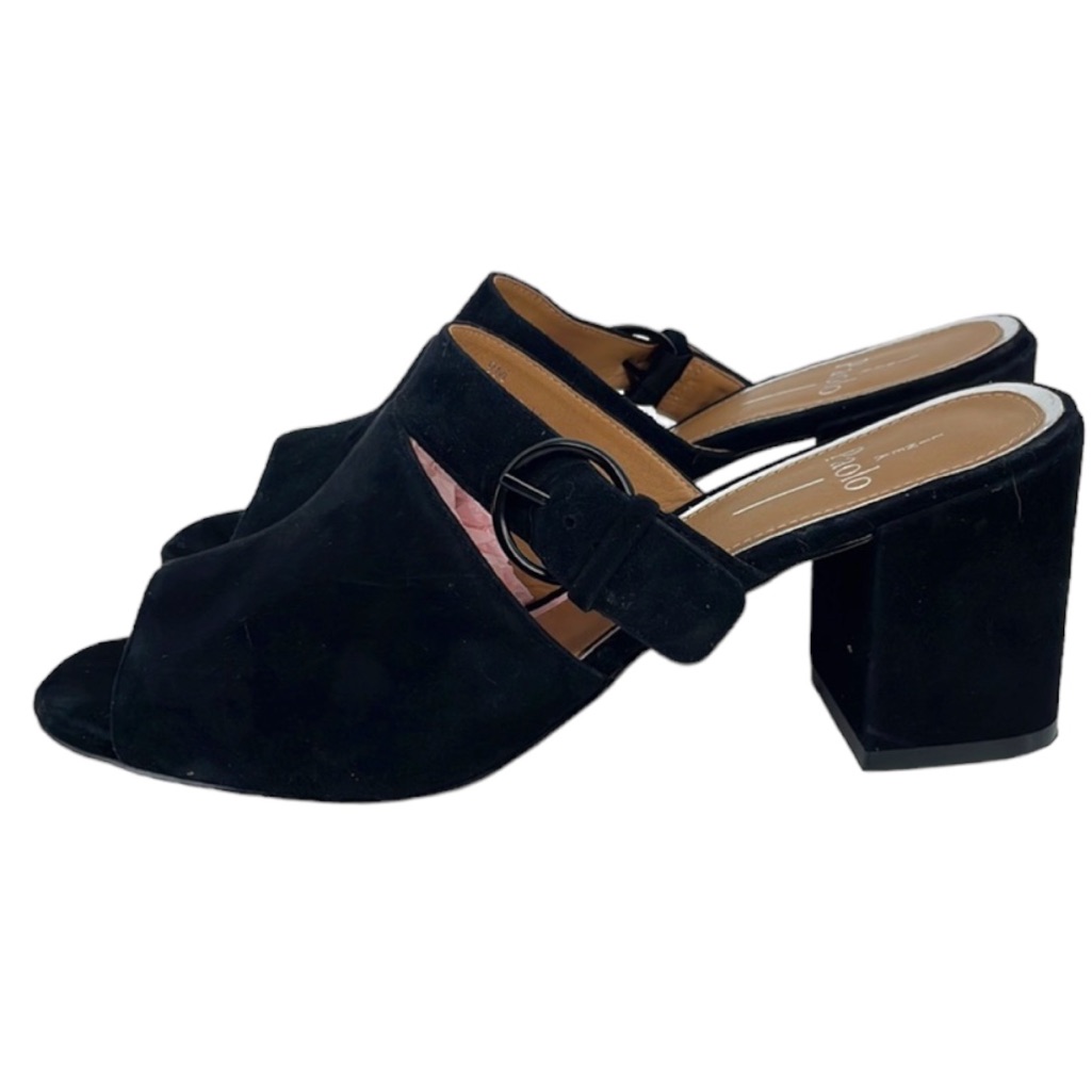 Linea Paolo Suede Mule Block Heel Sandal